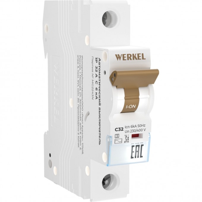 Автоматический выключатель WERKEL W901P326 1P 32 A C 6 кА a062537 Автоматический выключатель WERKEL W901P326 1P 32 A C 6 кА a062537