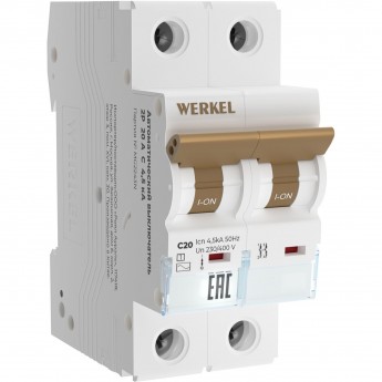 Автоматический выключатель WERKEL W902P204 2P 20 A C 4,5 кА