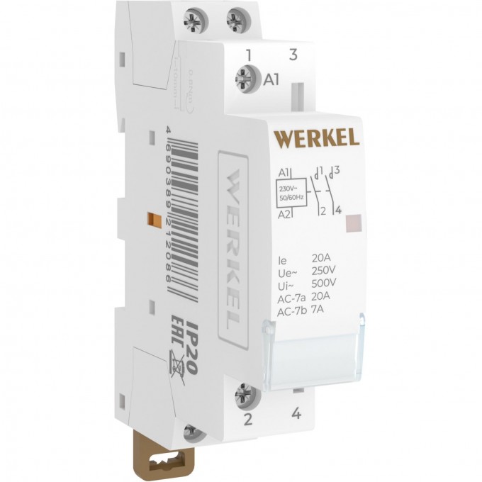 Контактор модульный WERKEL W941M20O 20 A 2NO 1 модуль a069473 Контактор модульный WERKEL W941M20O 20 A 2NO 1 модуль a069473