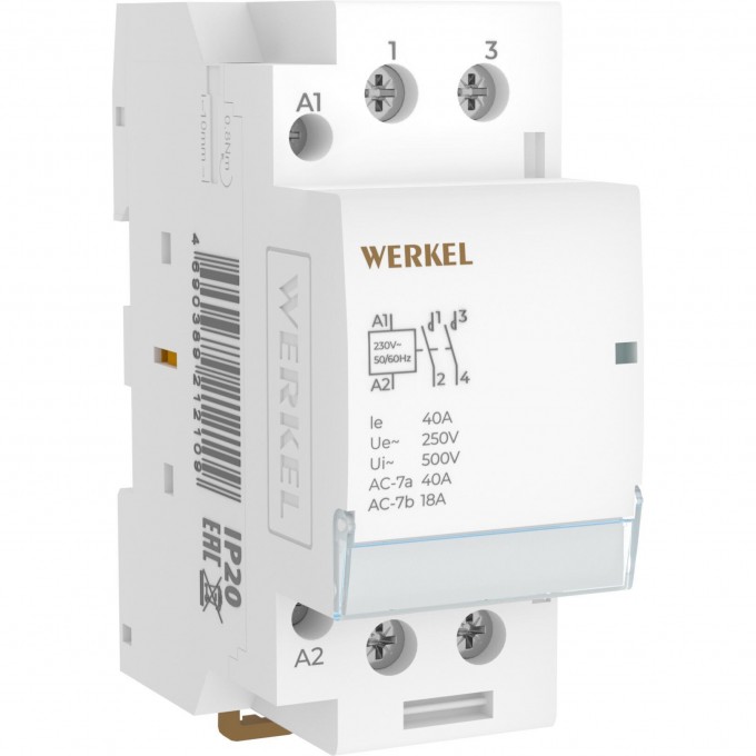 Контактор модульный WERKEL W942M40O 40 A 2NO 2 модуля a069475 Контактор модульный WERKEL W942M40O 40 A 2NO 2 модуля a069475