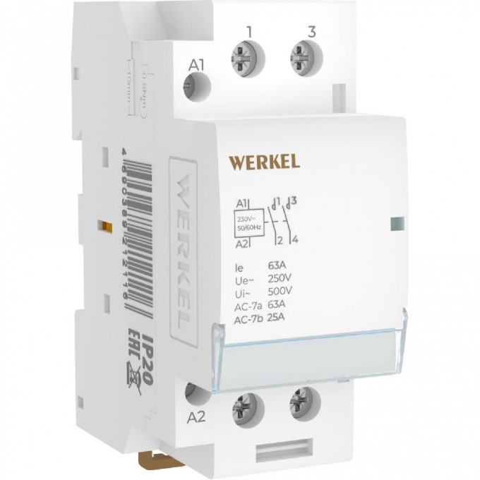 Контактор модульный WERKEL W942M63O 63 A 2NO 2 модуля a069476 Контактор модульный WERKEL W942M63O 63 A 2NO 2 модуля a069476