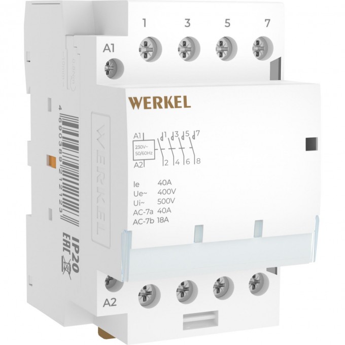 Контактор модульный WERKEL W943M40O 40 A 4NO 3 модуля a069477 Контактор модульный WERKEL W943M40O 40 A 4NO 3 модуля a069477