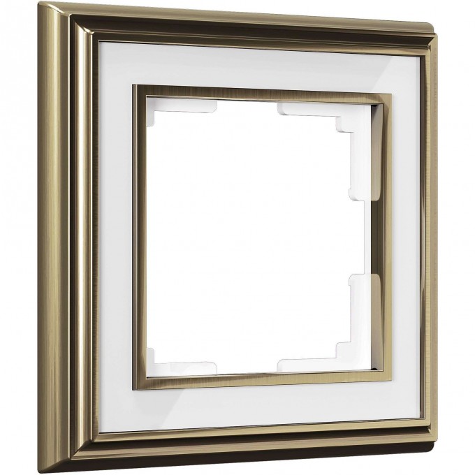 Рамка из металла на 1 пост WERKEL PALACIO WL17-Frame-01 бронза/белый a037682 Рамка из металла на 1 пост WERKEL PALACIO WL17-Frame-01 бронза/белый a037682