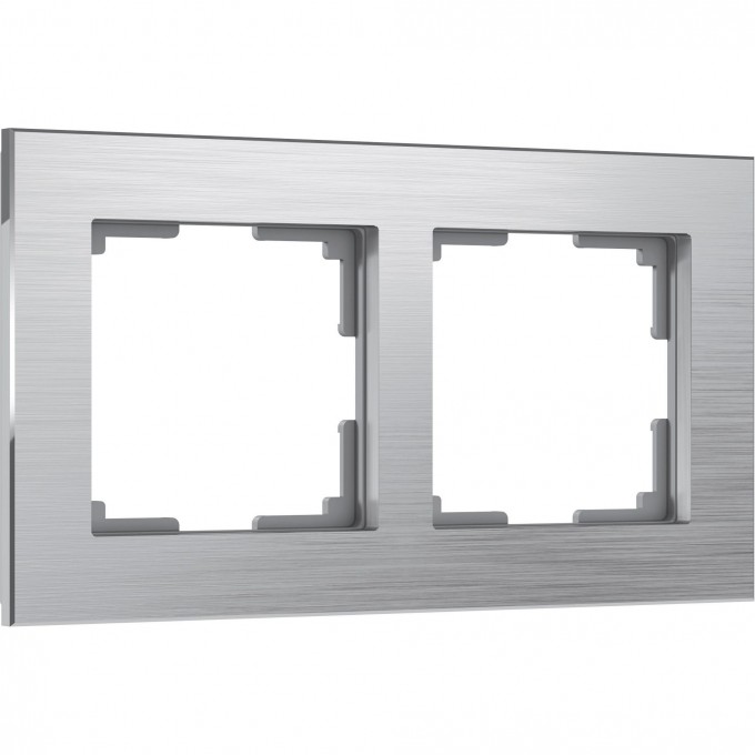 Рамка из металла на 2 поста WERKEL АLUMINIUM W0021706 алюминий a050957 Рамка из металла на 2 поста WERKEL АLUMINIUM W0021706 алюминий a050957