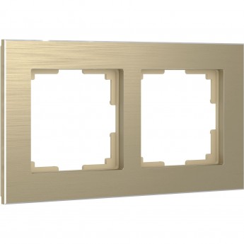 Рамка из металла на 2 поста WERKEL АLUMINIUM W0021711 шампань алюминий Рамка из металла на 2 поста WERKEL АLUMINIUM W0021711 шампань алюминий