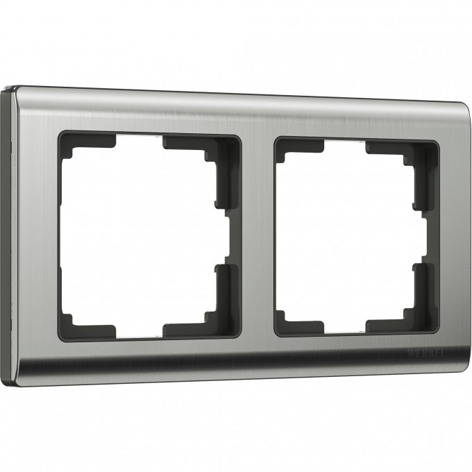 Рамка из металла на 2 поста WERKEL METALLIC W0021602 глянцевый никель a051002 Рамка из металла на 2 поста WERKEL METALLIC W0021602 глянцевый никель a051002