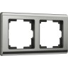 Рамка из металла на 2 поста WERKEL METALLIC W0021602 глянцевый никель a051002