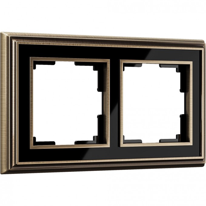 Рамка из металла на 2 поста WERKEL PALACIO WL17-Frame-02 бронза/черный a037688 Рамка из металла на 2 поста WERKEL PALACIO WL17-Frame-02 бронза/черный a037688