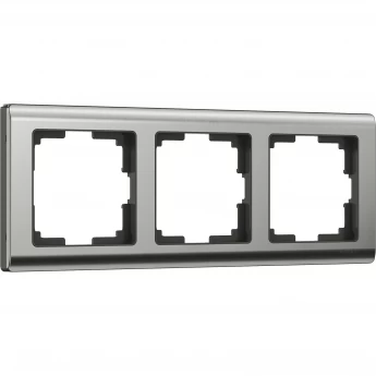 Рамка из металла на 3 поста WERKEL METALLIC W0031602 глянцевый никель