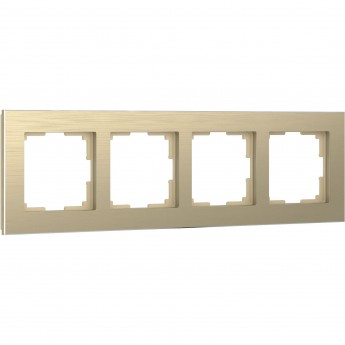 Рамка из металла на 4 поста WERKEL АLUMINIUM W0041711 шампань алюминий Рамка из металла на 4 поста WERKEL АLUMINIUM W0041711 шампань алюминий