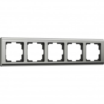 Рамка из металла на 5 постов WERKEL METALLIC W0051602 глянцевый никель