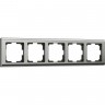 Рамка из металла на 5 постов WERKEL METALLIC W0051602 глянцевый никель a050999