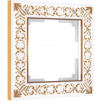 Рамка из металла WERKEL ANTIK W0011523 на 1 пост, белое золото