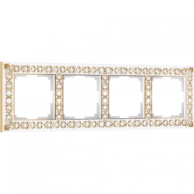 Рамка из металла WERKEL ANTIK W0041523 на 4 поста, белое золото a050935 Рамка из металла WERKEL ANTIK W0041523 на 4 поста, белое золото a050935