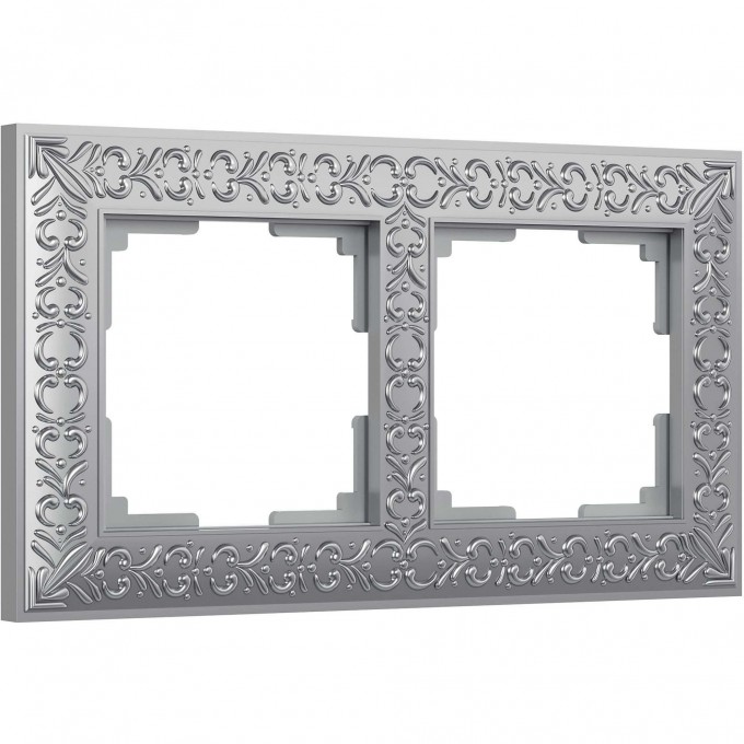 Рамка из металла WERKEL ANTIK WL07-Frame-02 на 2 поста, матовый хром a046426 Рамка из металла WERKEL ANTIK WL07-Frame-02 на 2 поста, матовый хром a046426