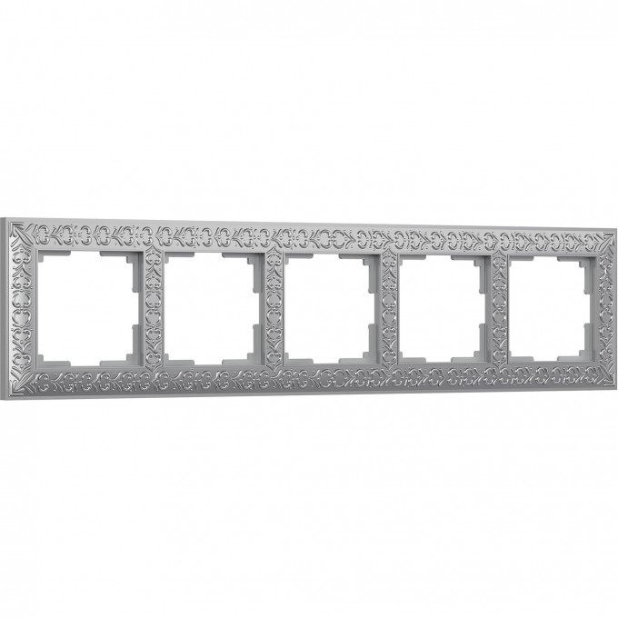 Рамка из металла WERKEL ANTIK WL07-Frame-05 на 5 постов, матовый хром a046429 Рамка из металла WERKEL ANTIK WL07-Frame-05 на 5 постов, матовый хром a046429