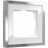 Рамка из металла WERKEL BAGUETTE W0012850 на 1 пост, белый/серебро Werke a060227