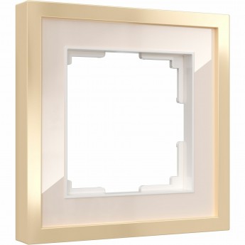 Рамка из металла WERKEL BAGUETTE W0012851 на 1 пост, айвори/латунь