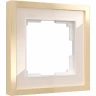 Рамка из металла WERKEL BAGUETTE W0012851 на 1 пост, айвори/латунь a060233