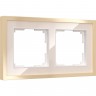 Рамка из металла WERKEL BAGUETTE W0022851 на 2 поста, айвори/латунь a060235