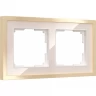 Рамка из металла WERKEL BAGUETTE W0022851 на 2 поста, айвори/латунь
