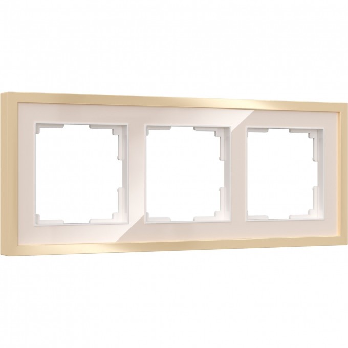 Рамка из металла WERKEL BAGUETTE W0032851 на 3 поста, айвори/латунь a060236 Рамка из металла WERKEL BAGUETTE W0032851 на 3 поста, айвори/латунь a060236
