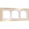 Рамка из металла WERKEL BAGUETTE W0032851 на 3 поста, айвори/латунь