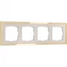 Рамка из металла WERKEL BAGUETTE W0042851 на 4 поста, айвори/латунь