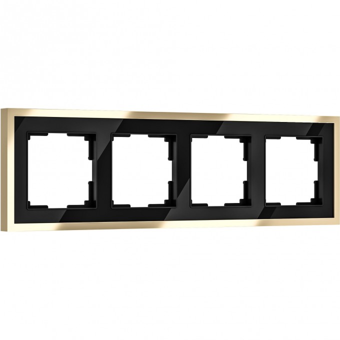 Рамка из металла WERKEL BAGUETTE W0042852 на 4 поста, черный/латунь a062784 Рамка из металла WERKEL BAGUETTE W0042852 на 4 поста, черный/латунь a062784