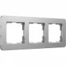 Рамка из металла WERKEL PLATINUM W0032606 на 3 поста, алюминий
