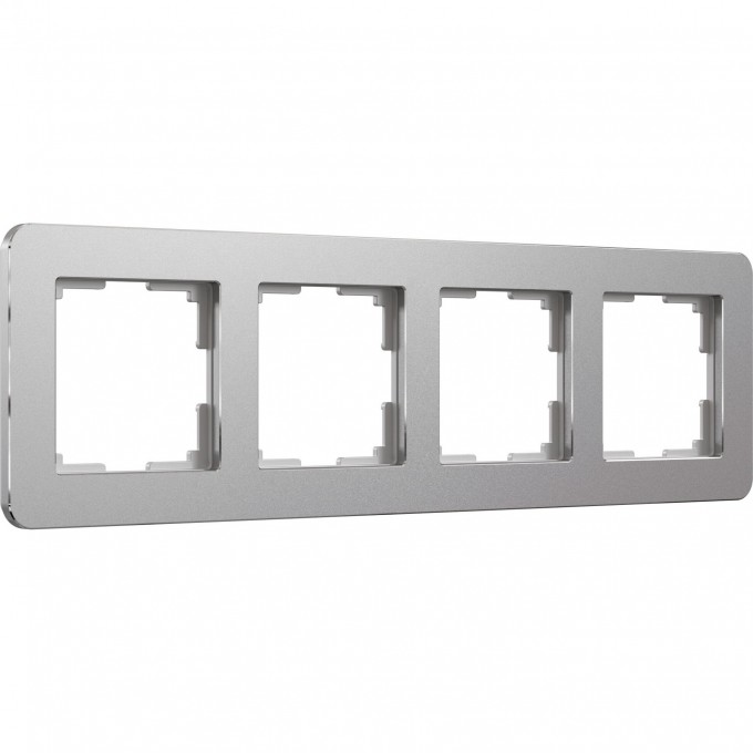 Рамка из металла WERKEL PLATINUM W0042606 на 4 поста, алюминий a059218 Рамка из металла WERKEL PLATINUM W0042606 на 4 поста, алюминий a059218