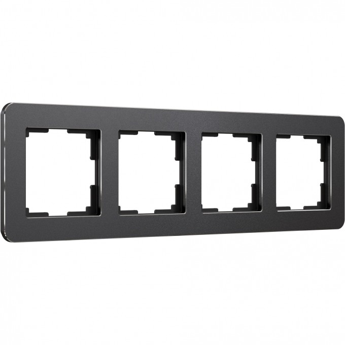 Рамка из металла WERKEL PLATINUM W0042608 на 4 поста, черный алюминий a059219 Рамка из металла WERKEL PLATINUM W0042608 на 4 поста, черный алюминий a059219