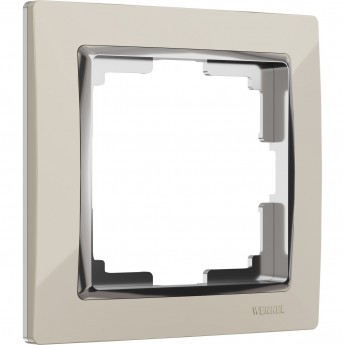 Рамка из пластика на 1 пост WERKEL SNABB W0011903 слоновая кость/хром