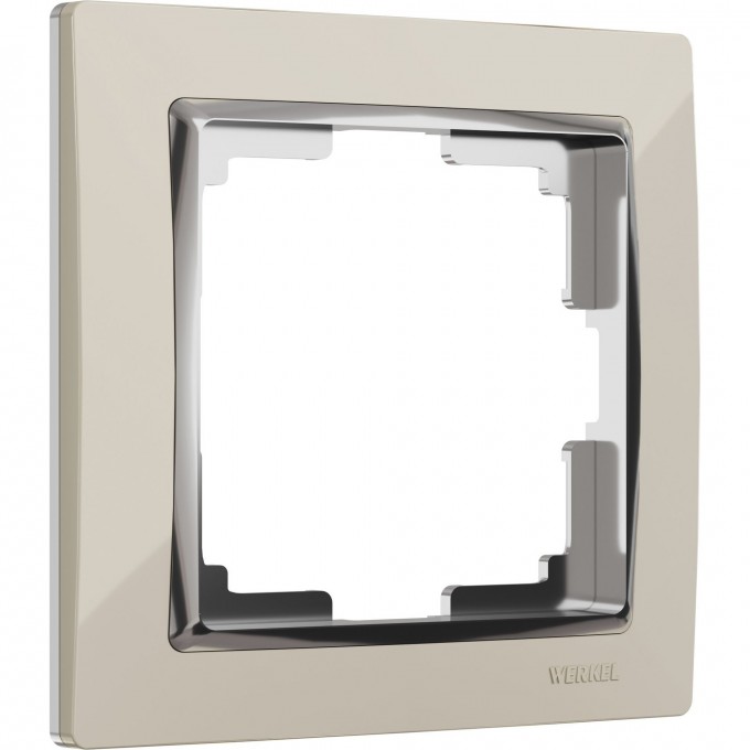 Рамка из пластика на 1 пост WERKEL SNABB W0011903 слоновая кость/хром a051661 Рамка из пластика на 1 пост WERKEL SNABB W0011903 слоновая кость/хром a051661