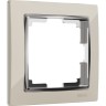 Рамка из пластика на 1 пост WERKEL SNABB W0011903 слоновая кость/хром
