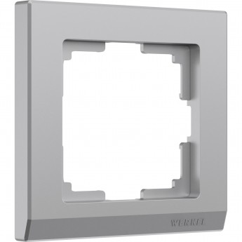 Рамка из пластика на 1 пост WERKEL STARK W0011806 серебряный