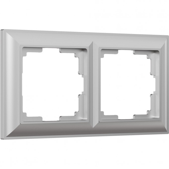 Рамка из пластика на 2 поста WERKEL FIORE W0022206 серебряный a051024 Рамка из пластика на 2 поста WERKEL FIORE W0022206 серебряный a051024