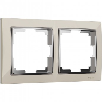 Рамка из пластика на 2 поста WERKEL SNABB W0021903 слоновая кость/хром