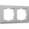 Рамка из пластика на 2 поста WERKEL STARK W0021806 серебряный