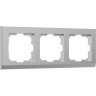 Рамка из пластика на 3 поста WERKEL STARK W0031806 серебряный