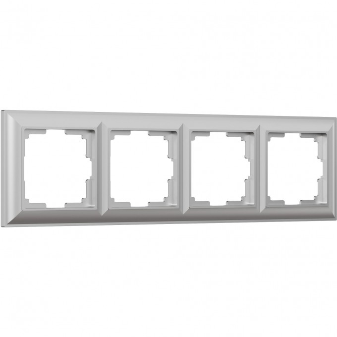 Рамка из пластика на 4 поста WERKEL FIORE W0042206 серебряный a051032 Рамка из пластика на 4 поста WERKEL FIORE W0042206 серебряный a051032