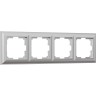Рамка из пластика на 4 поста WERKEL FIORE W0042206 серебряный