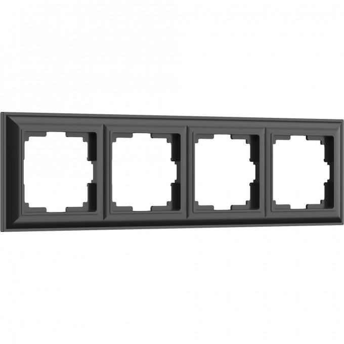 Рамка из пластика на 4 поста WERKEL FIORE W0042208 черный a051027 Рамка из пластика на 4 поста WERKEL FIORE W0042208 черный a051027