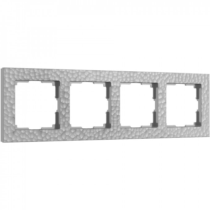 Рамка из пластика на 4 поста WERKEL HAMMER W0042406 серебряный a052524 Рамка из пластика на 4 поста WERKEL HAMMER W0042406 серебряный a052524