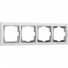 Рамка из пластика на 4 поста WERKEL SNABB W0041901 белый/хром