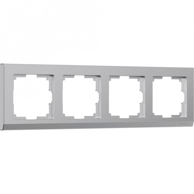 Рамка из пластика на 4 поста WERKEL STARK W0041806 серебряный a050912 Рамка из пластика на 4 поста WERKEL STARK W0041806 серебряный a050912