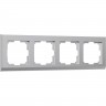 Рамка из пластика на 4 поста WERKEL STARK W0041806 серебряный