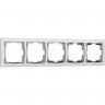 Рамка из пластика на 5 постов WERKEL SNABB W0051901 белый/хром a051665