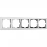 Рамка из пластика на 5 постов WERKEL SNABB W0051901 белый/хром