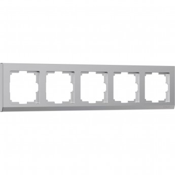 Рамка из пластика на 5 постов WERKEL STARK W0051806 серебряный